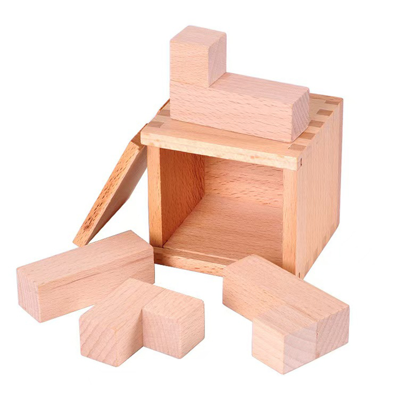 Brain Teaser Cube - Волшебный IQ, косое размещение блоков, деревянная