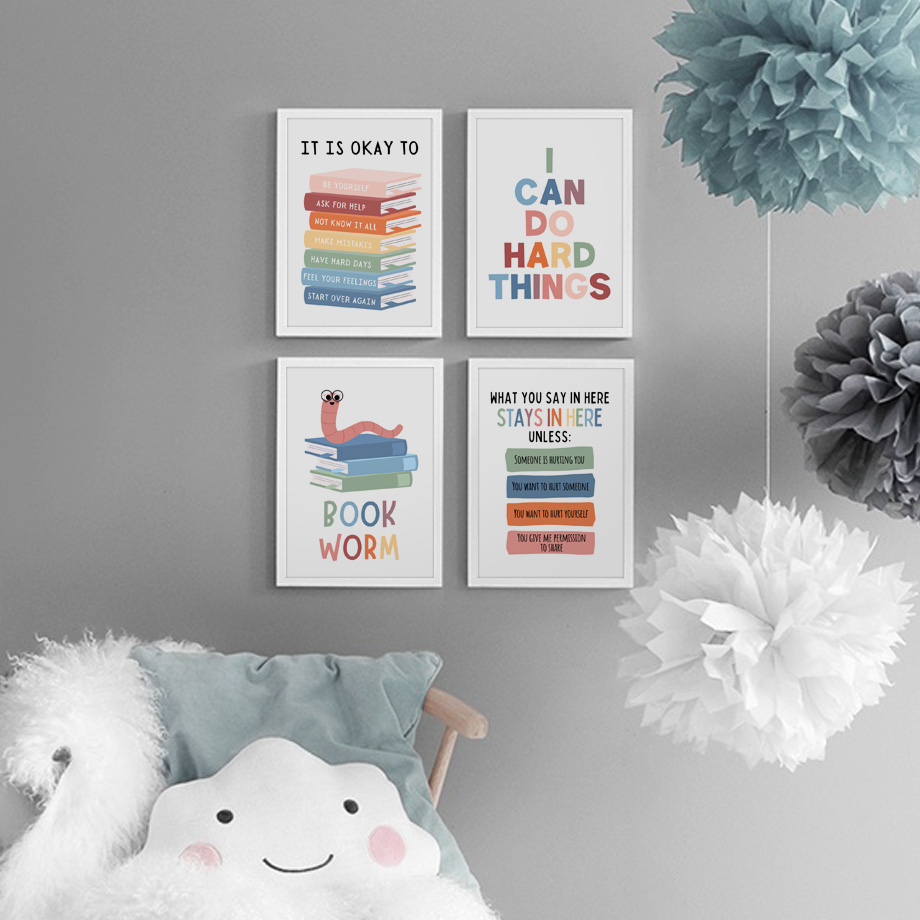 Kids Education Quotes In English - Мотивационные плакаты и картины на холсте