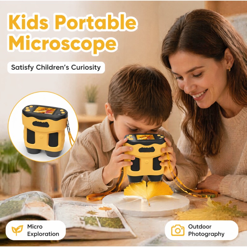 Kids Education News - Цифровая камера-микроскоп 4K 1000X для детей,