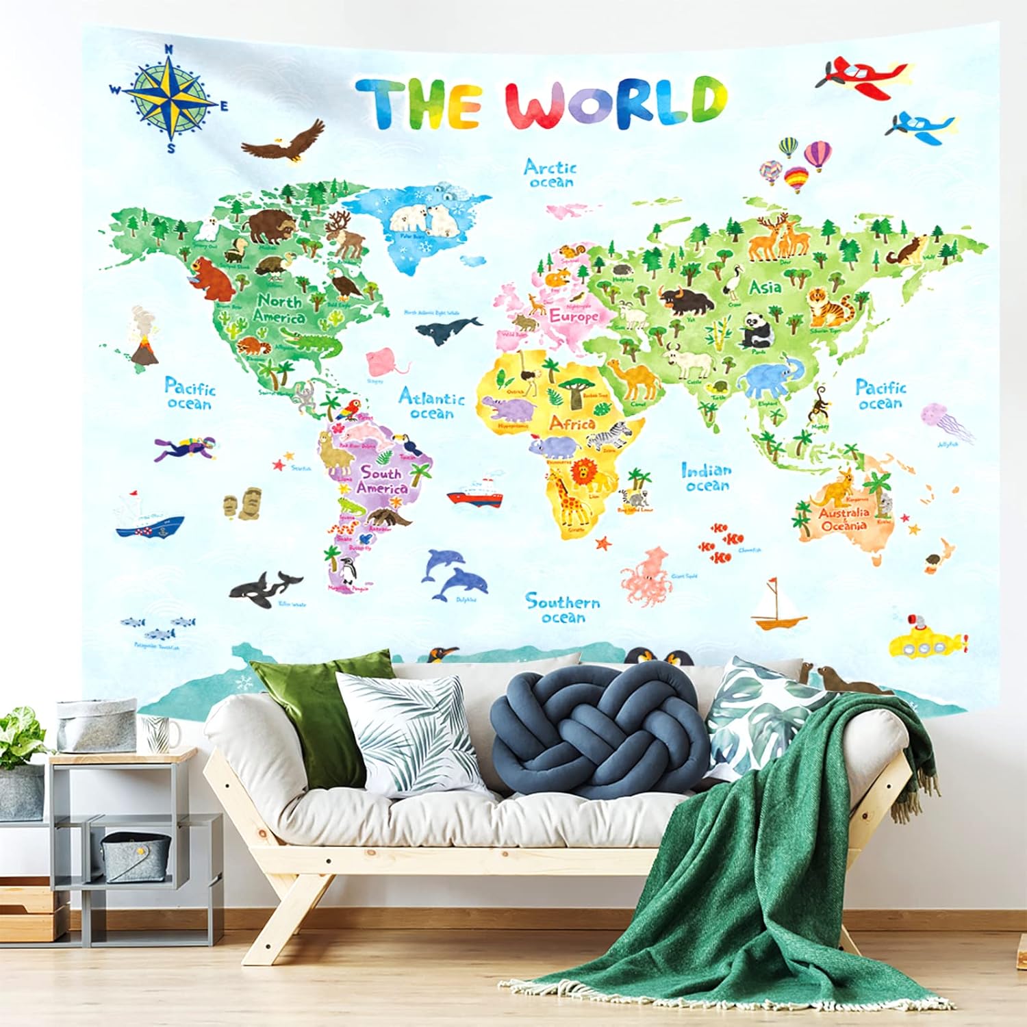 Детская карта мира, настенный  – обзор и цена Kids Education World