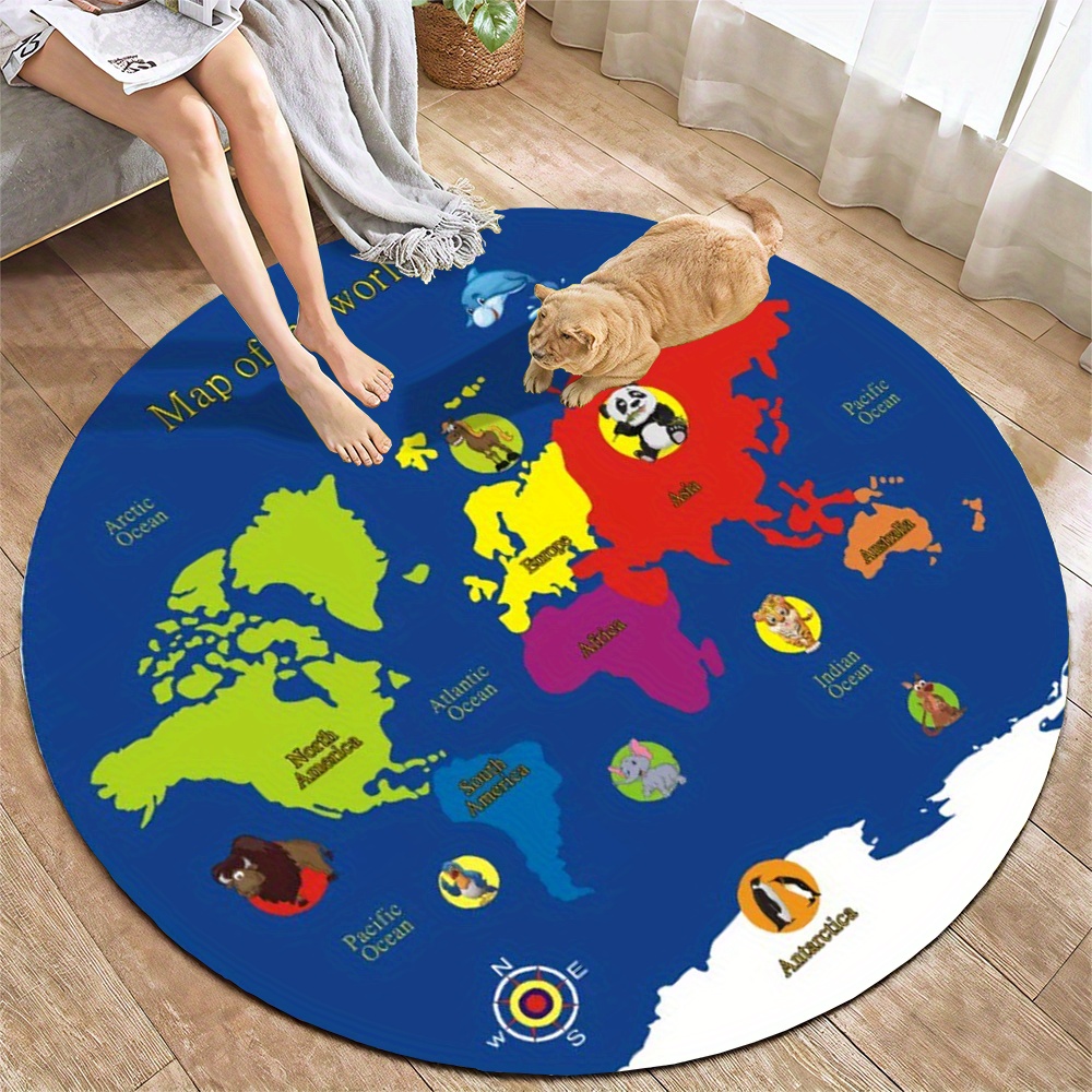 Круглый ковер с картой мира, ф – обзор и цена Kids Education World