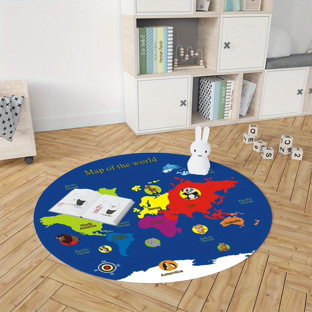 Круглый ковер с картой мира, ф – обзор и цена Kids Education World